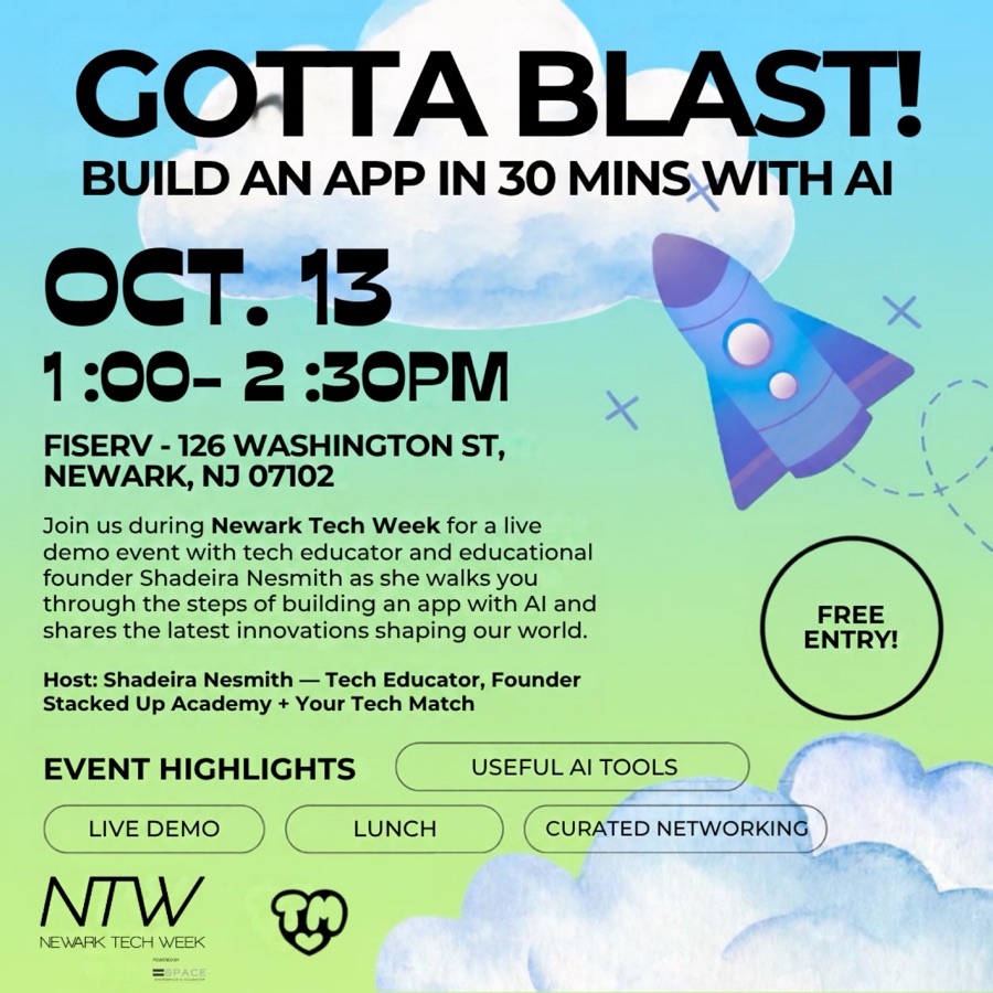 Flyer for Gotta Blast: Launch An App with AI in 30 mins